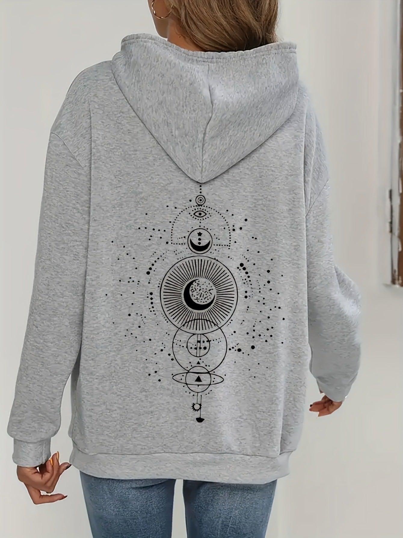 Moon Print Casual Sweater