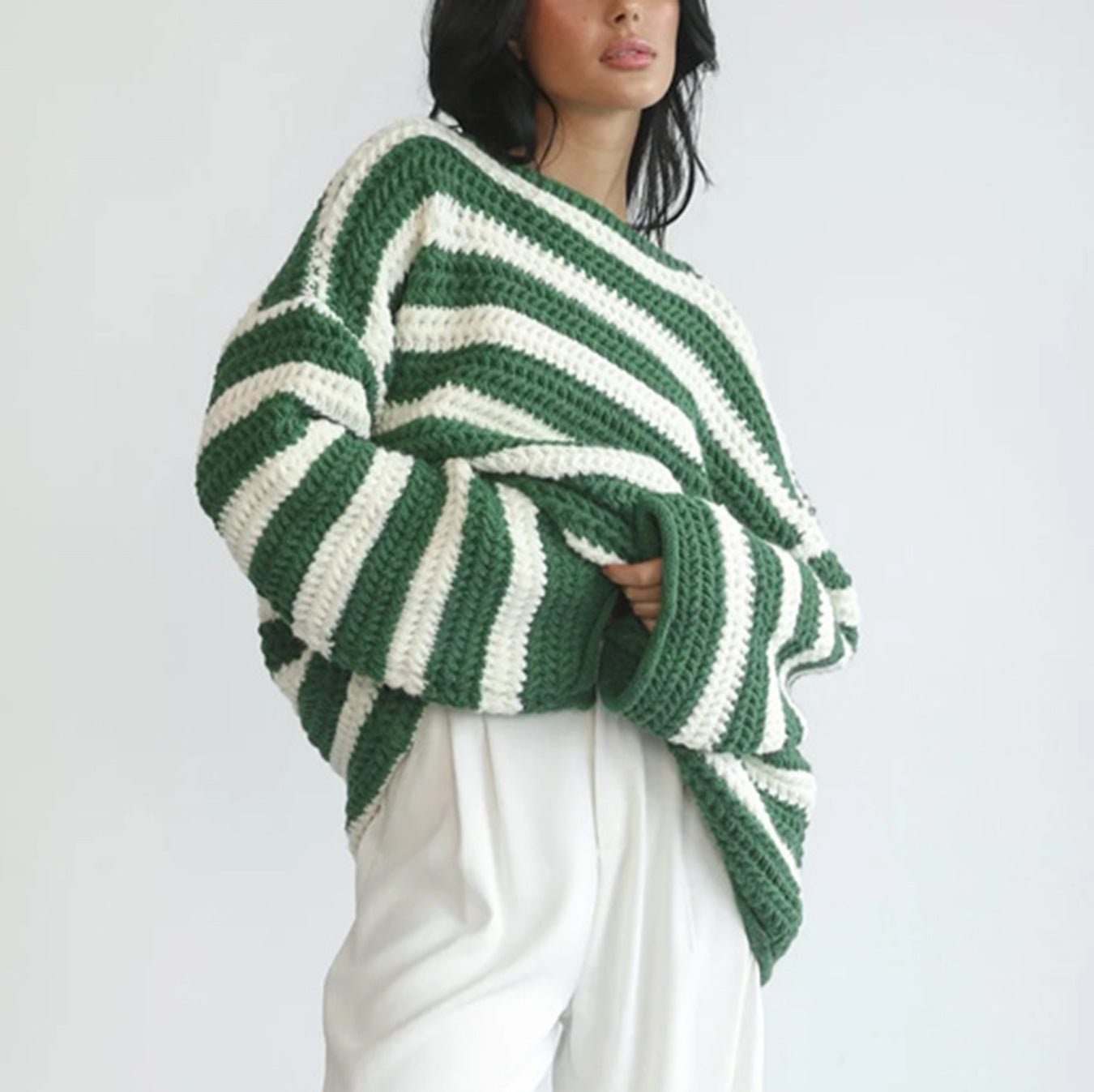 Striped Long-sleeved Sweater