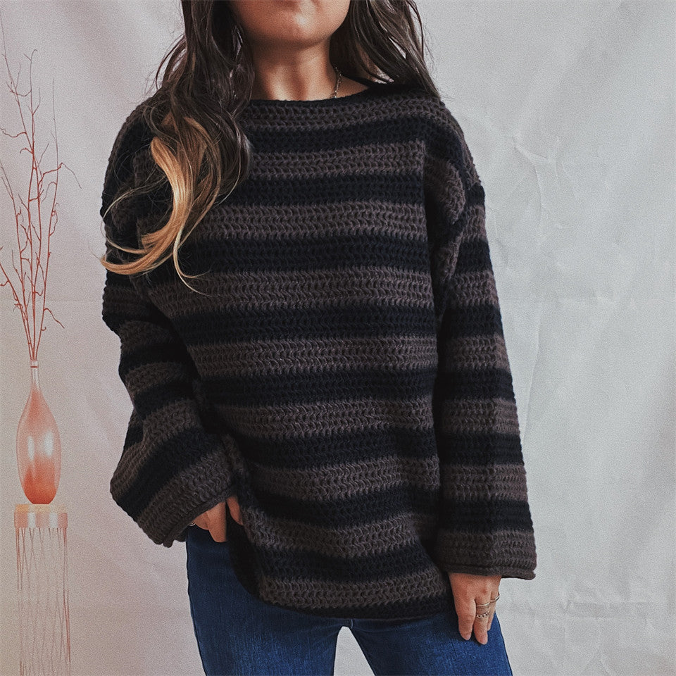 Striped Long-sleeved Sweater