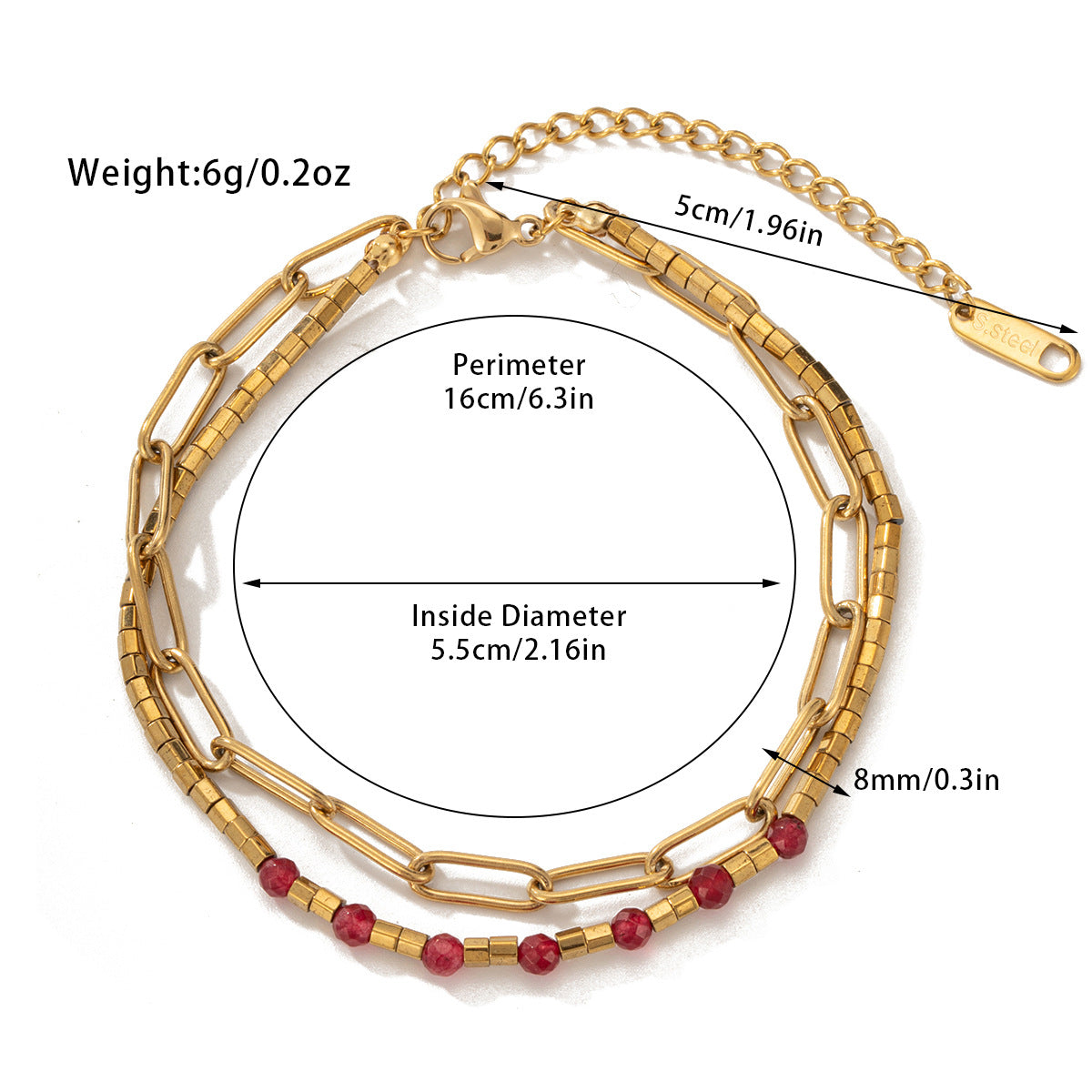 Natural Stone Beaded Bracelet