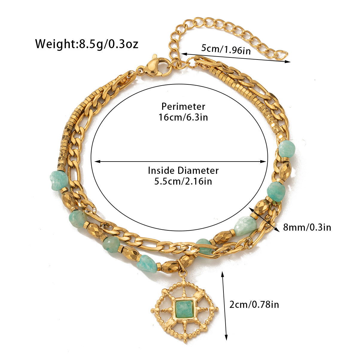Natural Stone Beaded Bracelet