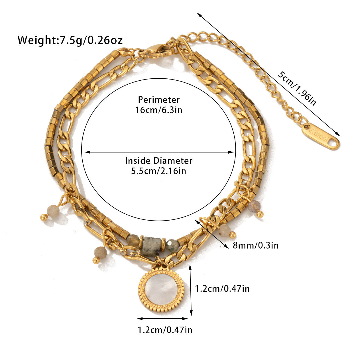 Natural Stone Beaded Bracelet