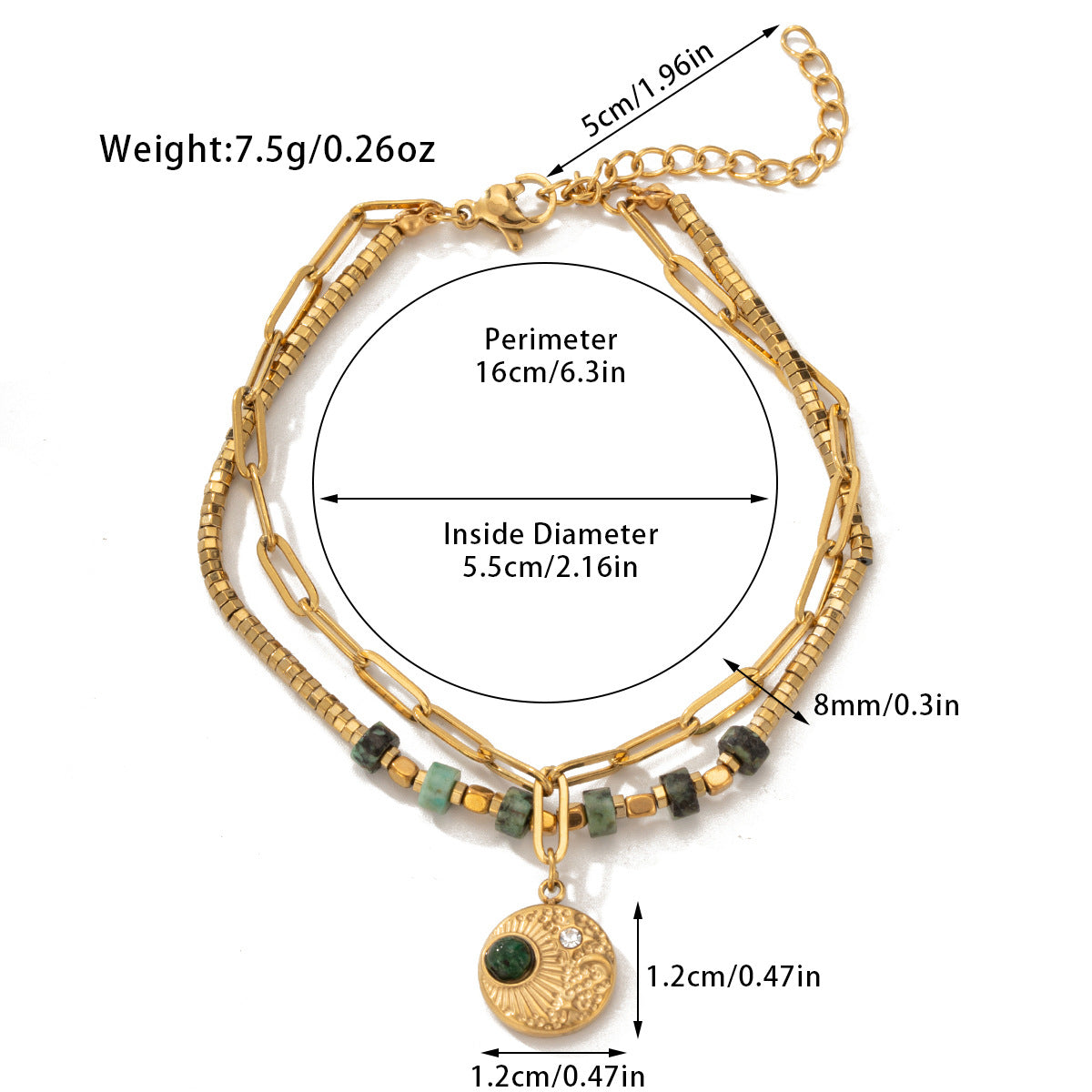Natural Stone Beaded Bracelet