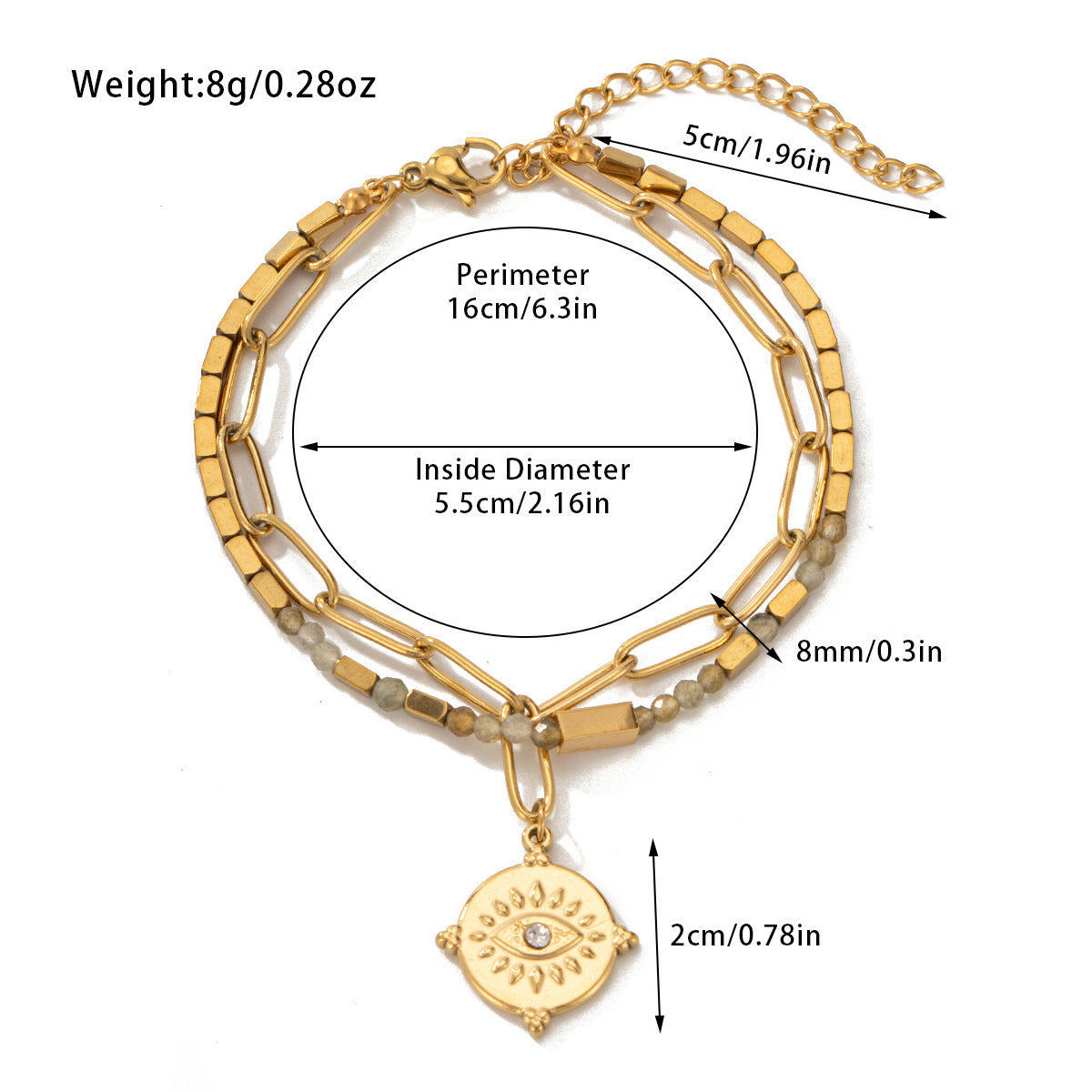 Natural Stone Beaded Bracelet