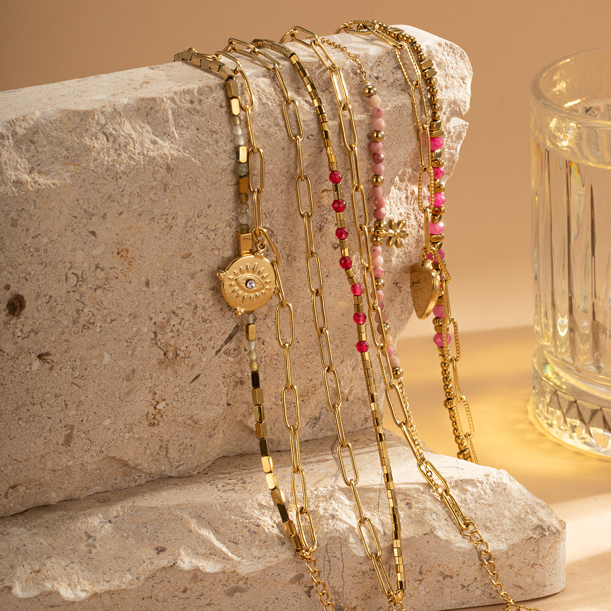 Natural Stone Beaded Bracelet