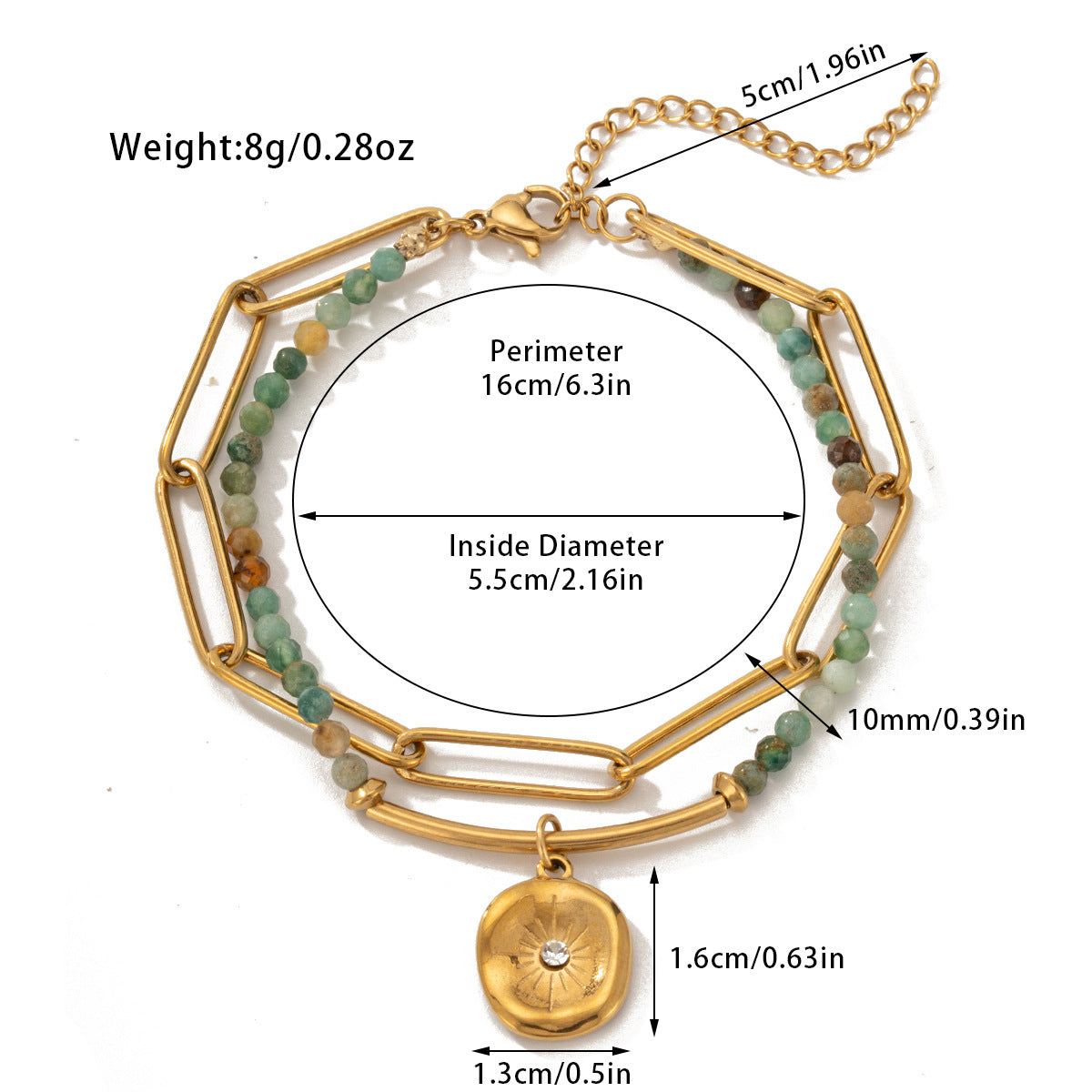 Natural Stone Beaded Bracelet